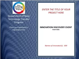 INNOVATION DISCOVERY EVENT Insert Date