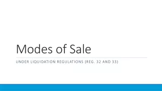 Modes of Sale