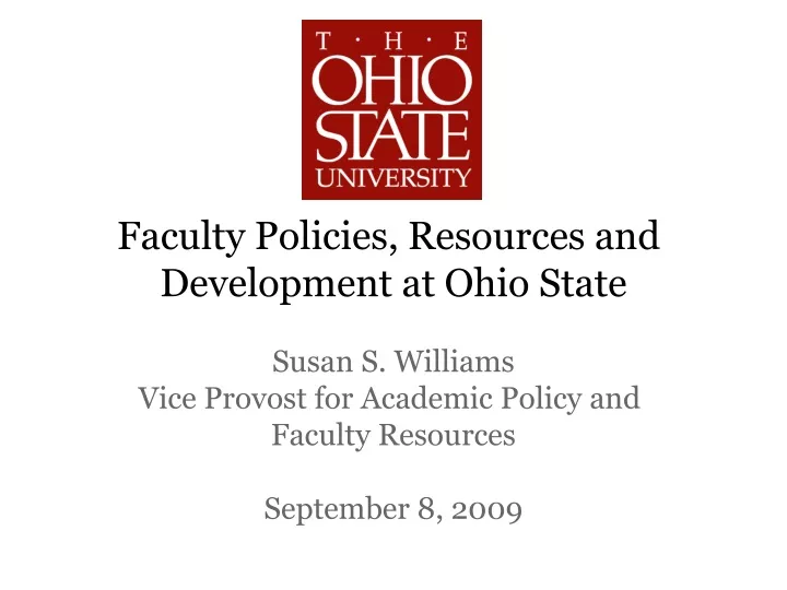 faculty policies resources and development