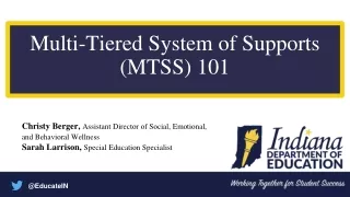 Multi-Tiered System of Supports  (MTSS) 101