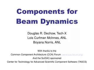 Components for   Beam Dynamics