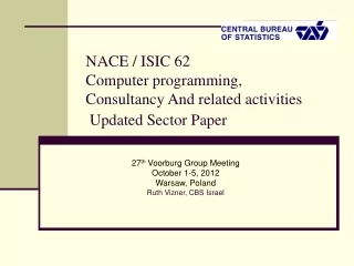 NACE / ISIC 62  Computer programming,  Consultancy And related activities   Updated Sector Paper