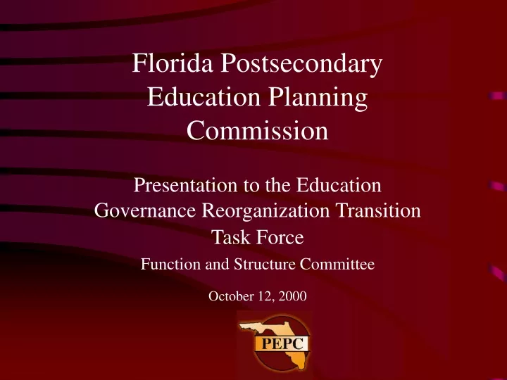 florida postsecondary education planning commission