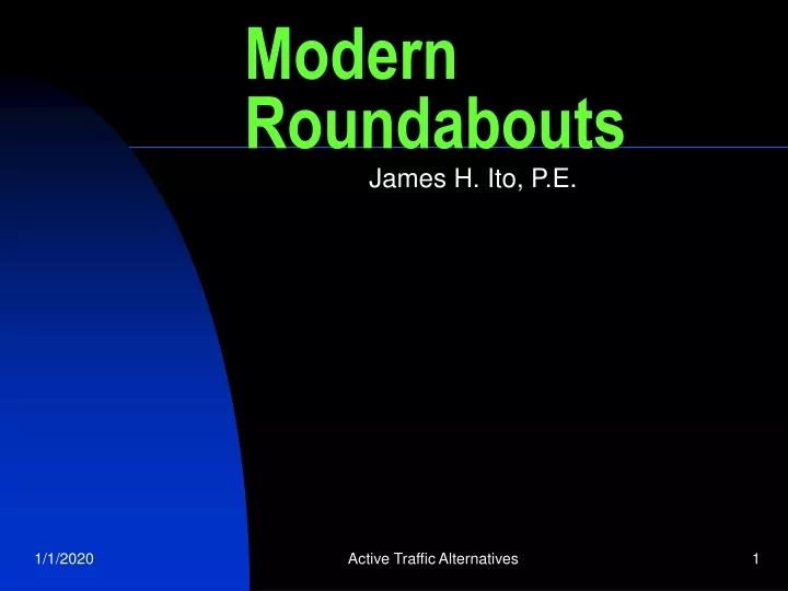 modern roundabouts