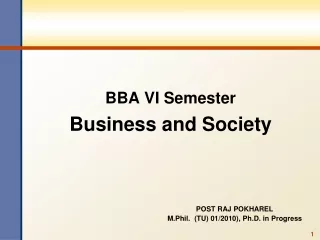 BBA VI Semester Business and Society