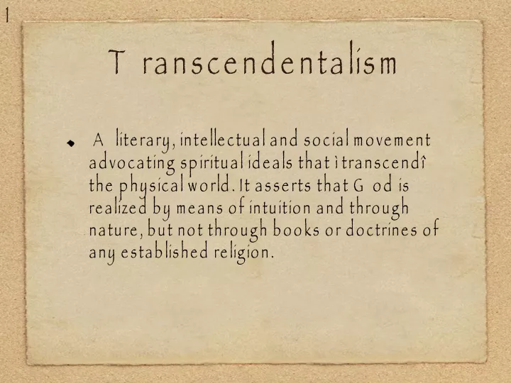 transcendentalism