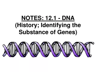 NOTES: 12.1 - DNA (History; Identifying the Substance of Genes)