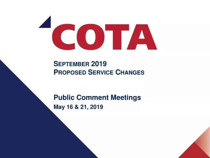september 2019 proposed service changes public comment meetings