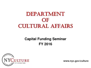DEPARTMENT  OF  CULTURAL AFFAIRS