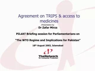 Agreement on TRIPS &amp; access to medicines