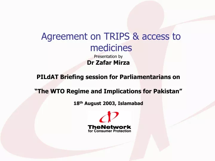 agreement on trips access to medicines