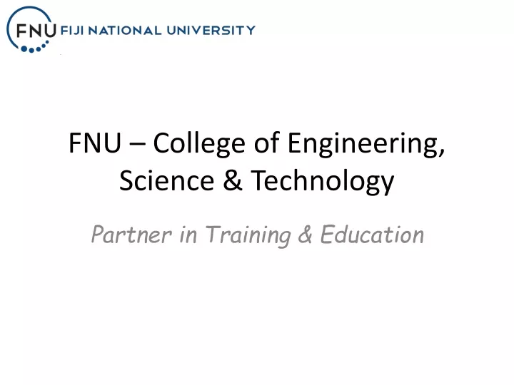 fnu college of engineering science technology