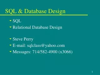 SQL &amp; Database Design