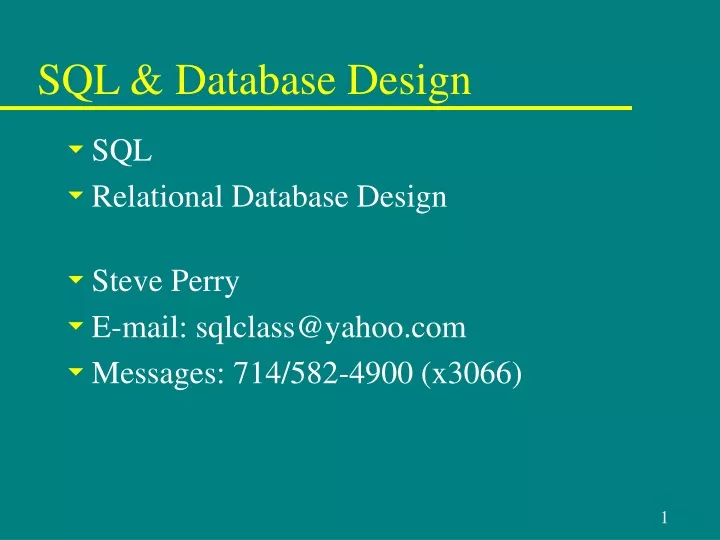 sql database design