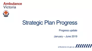 Strategic Plan Progress  Progress update January – June 2019