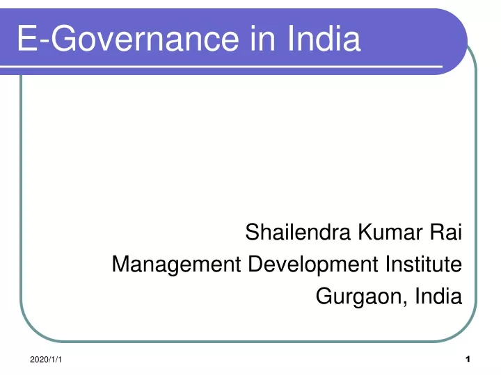 e governance in india