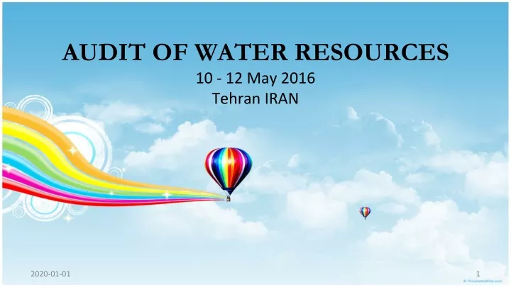 audit of water resources 10 12 may 2016 tehran iran