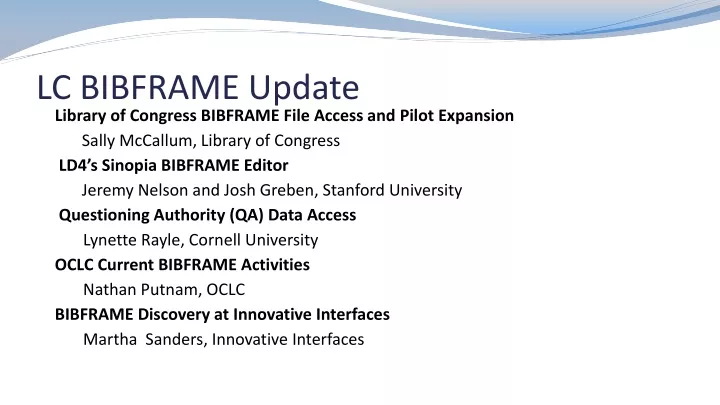 lc bibframe update