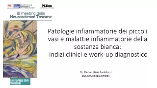 Dr. Maria Letizia Bartolozzi SOC Neurologia Empoli