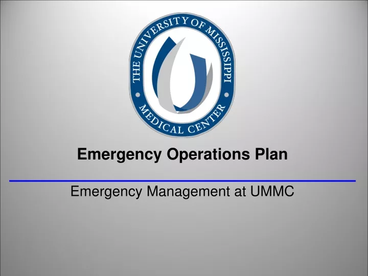 emergency operations plan emergency management at ummc