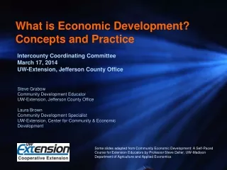 What is Economic Development? Concepts and Practice