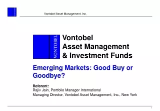 Vontobel  Asset Management &amp; Investment Funds
