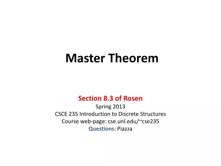 master theorem