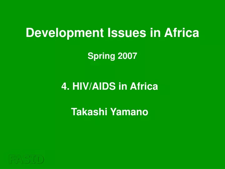 development issues in africa spring 2007