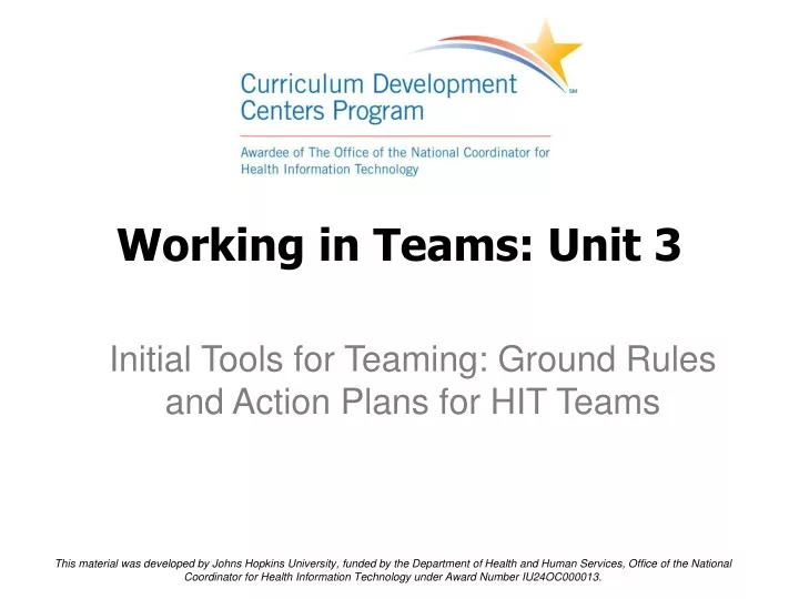 working in teams unit 3