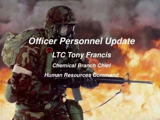 Officer Personnel Update LTC Tony Francis Chemical Branch Chief Human Resources Command