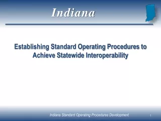 Establishing Standard Operating Procedures to Achieve Statewide Interoperability