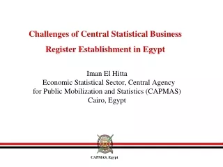 Challenges of Central Statistical Business Register Establishment in Egypt