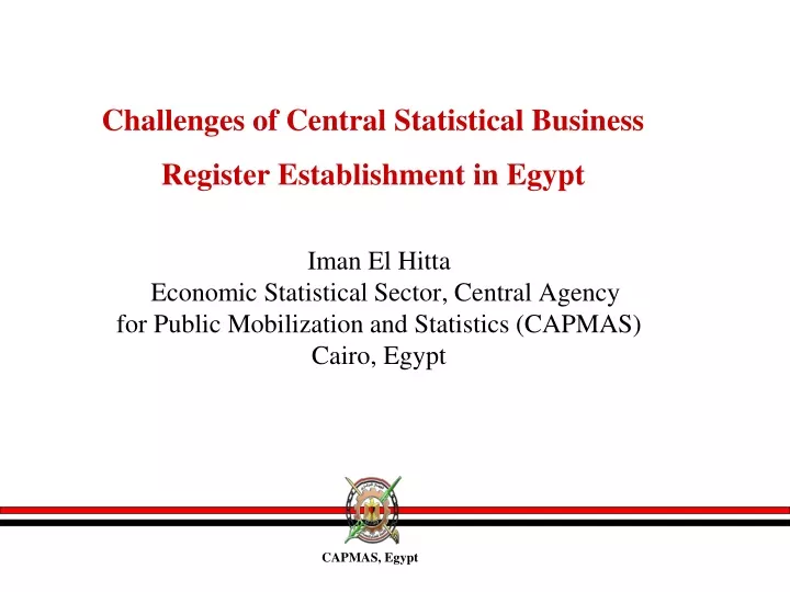 challenges of central statistical business register establishment in egypt