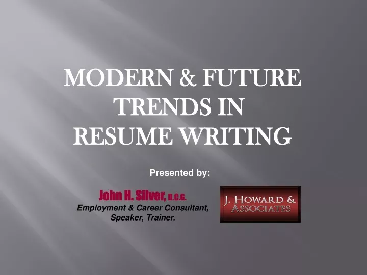 modern future trends in resume writing