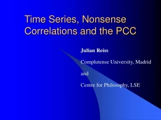 Time Series, Nonsense Correlations and the PCC