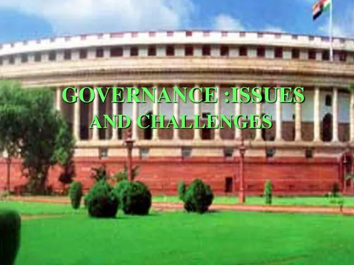 governance issues and challenges