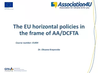 The EU horizontal policies in the frame of AA/DCFTA