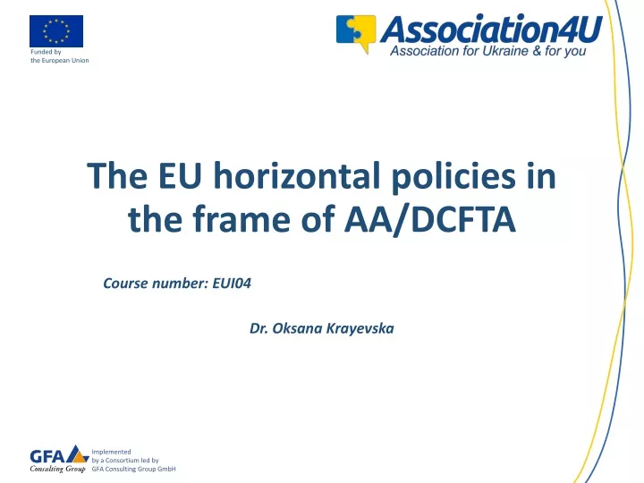the eu horizontal policies in the frame of aa dcfta