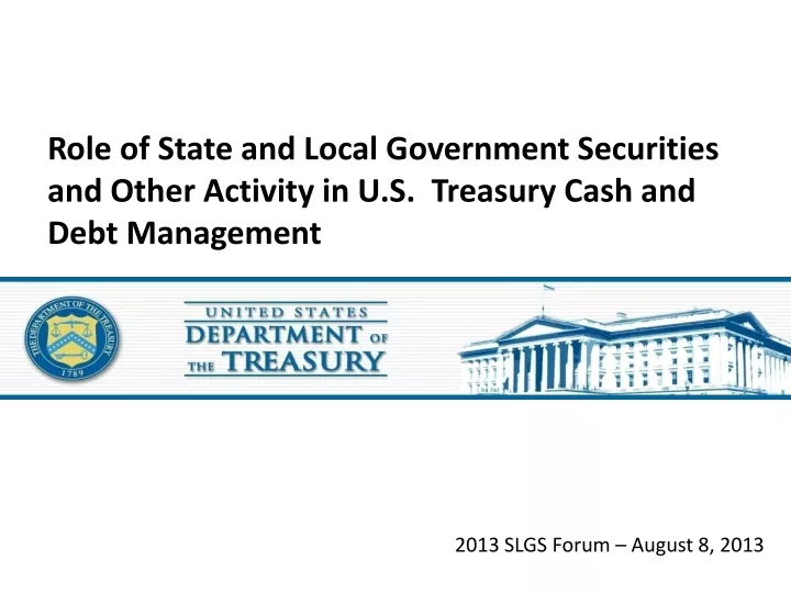 role of state and local government securities
