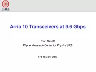 Arria 10 Transceivers at 9.6 Gbps