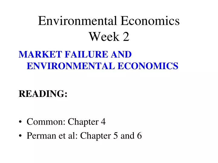 environmental economics week 2