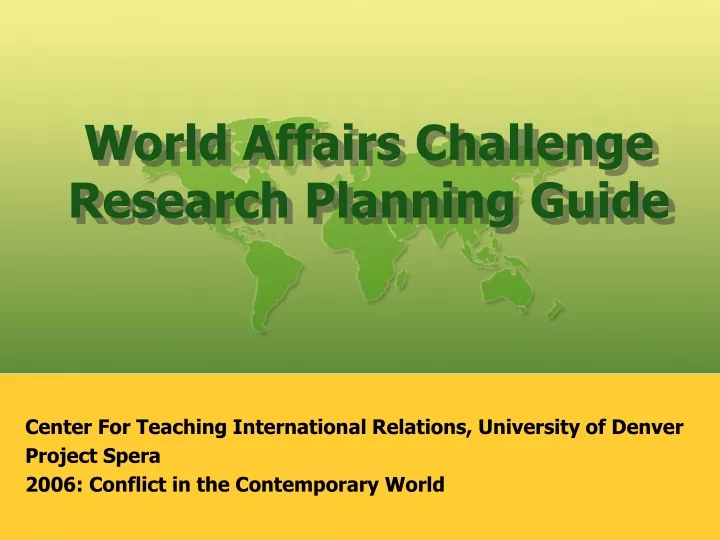 world affairs challenge research planning guide