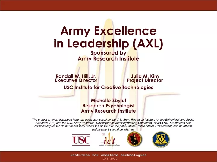 army excellence in leadership axl sponsored