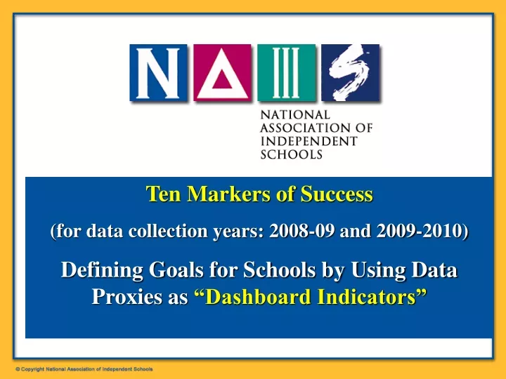 ten markers of success for data collection years
