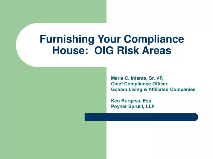 furnishing your compliance house oig risk areas