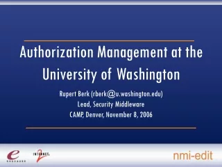 Authorization Management at the University of Washington