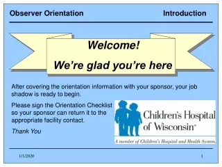 Observer Orientation                                       Introduction