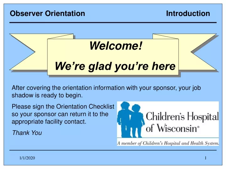 observer orientation introduction