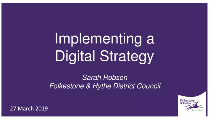 implementing a digital s trategy sarah robson