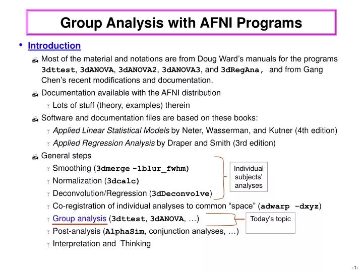group analysis with afni programs